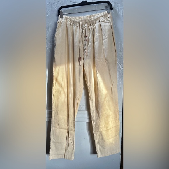 Men's Casual Cream Sweatpants - Picture 1 of 7